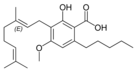 Strukturformel Cannabigerolsäure A Monomethylether