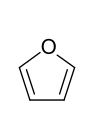 Furan, (4·1 + 2) = 6 electrons π