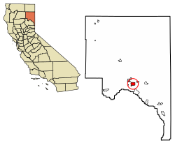 Location of Johnstonville in Lassen County, California.