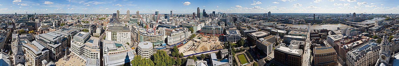 Panoramabillede af det moderne London.