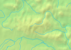 Mapa konturowa Gorców, po lewej nieco u góry znajduje się punkt z opisem „Bacówka na Maciejowej”