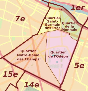 Les quartiers du 6e arrondissement.