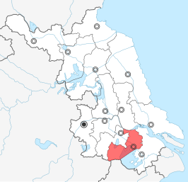 Kaart van Wuxi