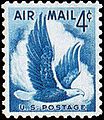 Septembre 1954 / 4 cents Bleu / Aigle.