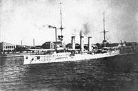 Az Emden Csingtao kikötőjében 1914 elején
