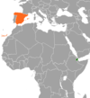 Location map for Djibouti and Spain.