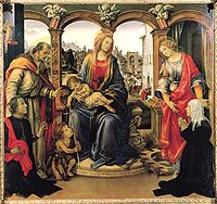 Madonna with Child and Saints (c. 1488) Oil on wood, サント・スピリト聖堂, イタリアフィレンツェ