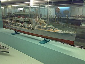 HMS Veteran, en jagare av Admiralty modified W-klass, som modell i Glasgow Museum of Transport.