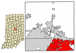 Location of Fishers in Hamilton County, Indiana.