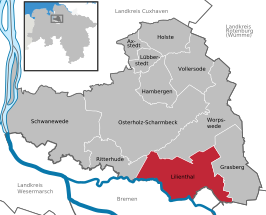 Kaart van Lilienthal (Duitsland)