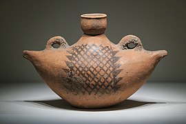 船形彩陶壶，仰韶文化，1958年北首岭出土
