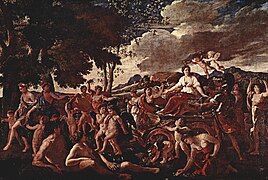 El triunfo de Flora, Nicolas Poussin, h. 1627-1629, óleo sobre lienzo, 165 × 241 cm, Museo del Louvre, París.