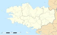 Mapa konturowa Bretanii, u góry nieco na prawo znajduje się punkt z opisem „Plorec-sur-Arguenon”