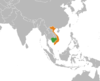 Location map for Cambodia and Vietnam.