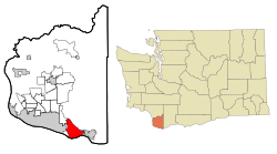 Location of Camas in Washington