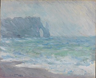 Regnvejr i Étretat(en), 1886