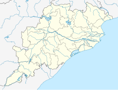 Mapa konturowa Orisy, po prawej znajduje się punkt z opisem „Puri”