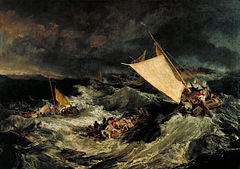 O Naufrágio (1805), Joseph Mallord William Turner, 170,5 × 241,5 cm, Tate Britain