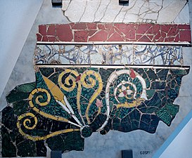 Vegetal pattern. Roman artwork, 2nd century CE, possibly from the villa of Lucius Verus in Acquatraversa. On exhibit at the Palazzo Massimi alle Terme.