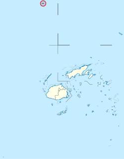The island of Rotuma, located to the far north, in relation to mainland Fiji