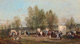 Amédée Servin : Le tir à l'arc à Villiers-sur-Morin, avant 1900.