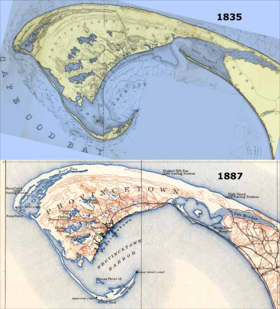 Maps of Provincetown, 1835 and 1889.