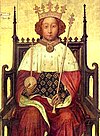 Richard II, the sol-called 'Westminster Portrait', painted by an unknown artist working in the International Gothic style, 1390s