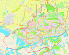 Mapa konturowa Rostowa nad Donem, blisko centrum na dole znajduje się punkt z opisem „Rostów nad Donem”