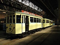 Oude Gentse elektrische tram in het Vlaams Tram- en Autobusmuseum.