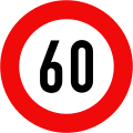 127: Maximum speed limit (60 km/h)