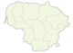 Contour map of Lithuania indicating modern counties