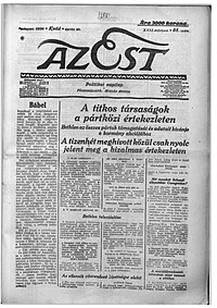 Az Est címlapja - 17. évf. 88. sz. (1926. április 20.)