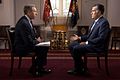 Image 16Brian Williams interviews Mitt Romney on July 25, 2012, during Romney's presidential campaign. (from News presenter)