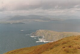 Looking across to Achillbeg from a height on Clare Island