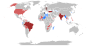 Countries autocratizing (red) or democratizing (blue) substantially and significantly (2010–2020), according to V-Dem Institute.