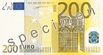 Face recto d'un billet de 200 euros