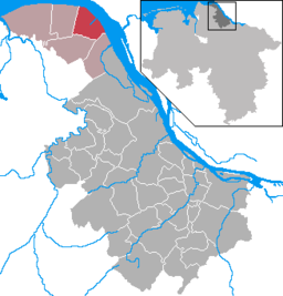 Läget för kommunen Freiburg (Elbe) i Landkreis Stade
