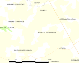 Mapa obce Heudreville-en-Lieuvin