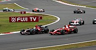 Sébastien Bourdais and Felipe Massa battling for position early in the race