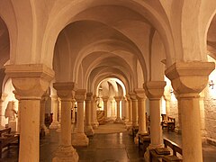 Crypt of Worcester Cathedral, England