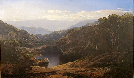 William Louis Sonntag Sr., Paysage de montagne avec lac, vers 1865