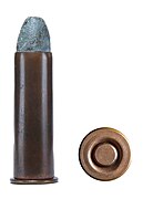 Um .50-70 Springfield rifle "button-primed".