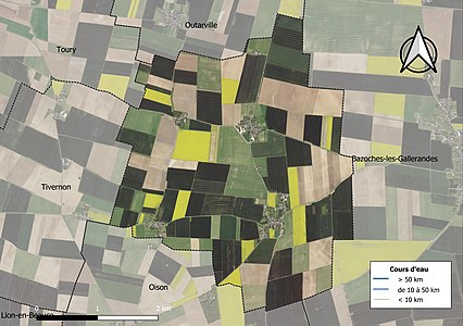 Carte orthophotographique de la commune en 2016.