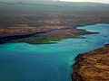 Image 56From an aircraft flying out of Baltra Island (on the right) and the Santa Cruz (on the left), the Itabaca Channel is the waterway between the islands. (from Galápagos Islands)