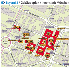 Gebäudeplan der BayernLB in München