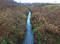 View from the bridge on the A580 slip road