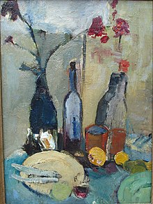 Nature morte, une huile sur toile de 1932, 48 × 66 cm