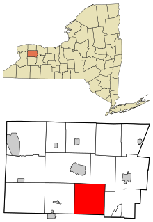 Genesee County New York incorporated and unincorporated areas Bethany highlighted.svg