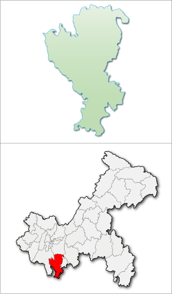 重慶市中の綦江区の位置