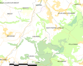 Mapa obce Chevinay